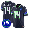 Men's Seattle Seahawks 2024 Seattle City Patch Vapor Limited Jersey - All Stitched - Navy, Dk Metcalf