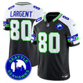 Men's Seattle Seahawks 2024 Seattle City Patch Vapor Limited Jersey - All Stitched - Black Alternate, Steve Largent