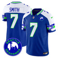 Men's Seattle Seahawks 2024 Seattle City Patch Vapor Limited Jersey - All Stitched - Royal Alternate, Geno Smith
