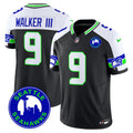Men's Seattle Seahawks 2024 Seattle City Patch Vapor Limited Jersey - All Stitched - Black Alternate, Walker III