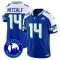 Men's Seattle Seahawks 2024 Seattle City Patch Vapor Limited Jersey - All Stitched - Royal Alternate, Dk Metcalf