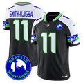 Men's Seattle Seahawks 2024 Seattle City Patch Vapor Limited Jersey - All Stitched - Black Alternate, Smith-Njigba