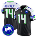 Men's Seattle Seahawks 2024 Seattle City Patch Vapor Limited Jersey - All Stitched - Black Alternate, Dk Metcalf