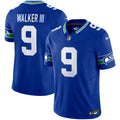 Men's Seattle Seahawks Throwback Vapor Limited Jersey - All Stitched - Royal, Walker III