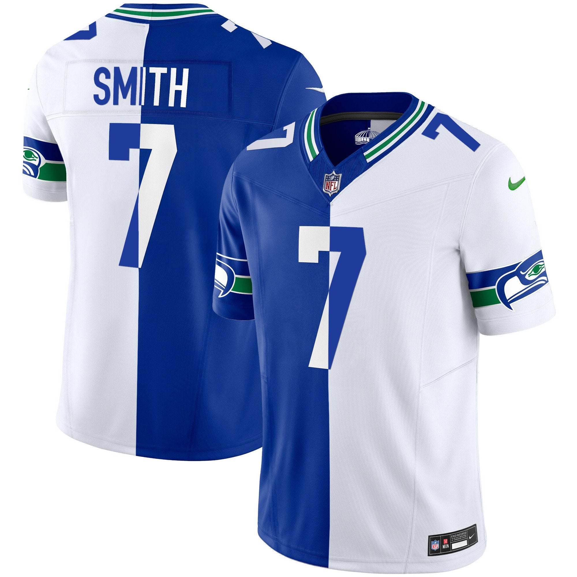 Men's Seattle Seahawks Throwback Vapor Limited Jersey - All Stitched - Split, Geno Smith