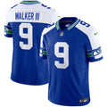 Men's Seattle Seahawks Throwback Vapor Limited Jersey - All Stitched - Royal Alternate, Walker III