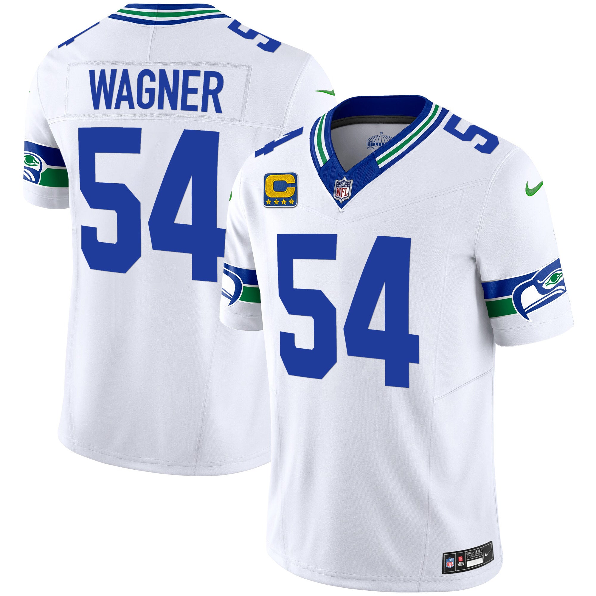 Men's Seattle Seahawks Throwback Vapor Limited Jersey - All Stitched - White, Bobby Wagner