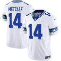 Men's Seattle Seahawks Throwback Vapor Limited Jersey - All Stitched - White, Dk Metcalf