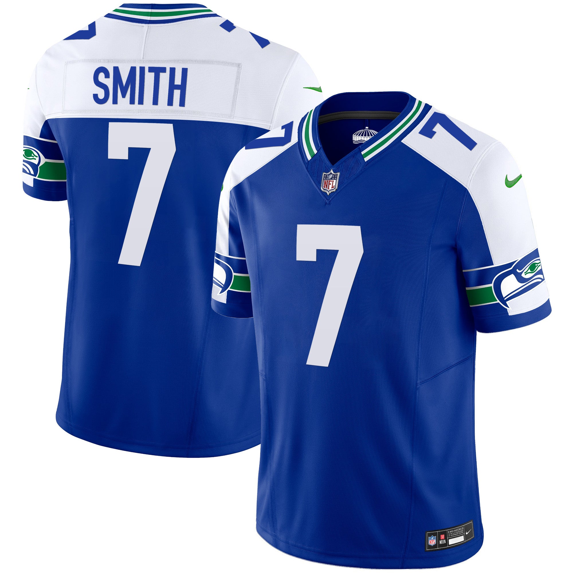 Men's Seattle Seahawks Throwback Vapor Limited Jersey - All Stitched - Royal Alternate, Geno Smith
