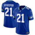 Men's Seattle Seahawks Throwback Vapor Limited Jersey V2 - All Stitched - Royal, Devon Witherspoon