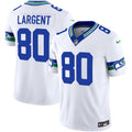 Men's Seattle Seahawks Throwback Vapor Limited Jersey V2 - All Stitched - White, Steve Largent