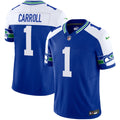 Men's Seattle Seahawks Throwback Vapor Limited Jersey V2 - All Stitched - Royal Alternate, Pete Carroll