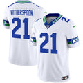 Men's Seattle Seahawks Throwback Vapor Limited Jersey V2 - All Stitched - White, Devon Witherspoon