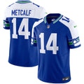 Men's Seattle Seahawks Throwback Vapor Limited Jersey V2 - All Stitched - Royal Alternate, Dk Metcalf