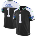 Men's Seattle Seahawks Throwback Vapor Limited Jersey V2 - All Stitched - Black Alternate, Pete Carroll