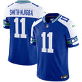 Men's Seattle Seahawks Throwback Vapor Limited Jersey V2 - All Stitched - Royal Alternate, Smith-Njigba