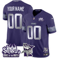 Minnesota Vikings 2024 Winter Warrior Skol Patch Vapor Limited Custom Jersey V2 - All Stitched - Men, Purple
