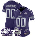 Minnesota Vikings 2024 Winter Warrior Skol Patch Vapor Limited Custom Jersey V2 - All Stitched - Women, Purple