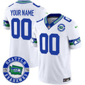 Seahawks Throwback Est. 1976 Patch Vapor Limited Custom Jersey - All Stitched - Men, White
