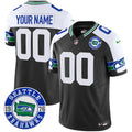 Seahawks Throwback Est. 1976 Patch Vapor Limited Custom Jersey - All Stitched - Men, Black Alternate