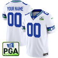 Seattle Seahawks PGA Patch Vapor Limited Custom Jersey - All Stitched - Men, White