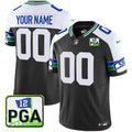 Seattle Seahawks PGA Patch Vapor Limited Custom Jersey - All Stitched - Men, Black Alternate
