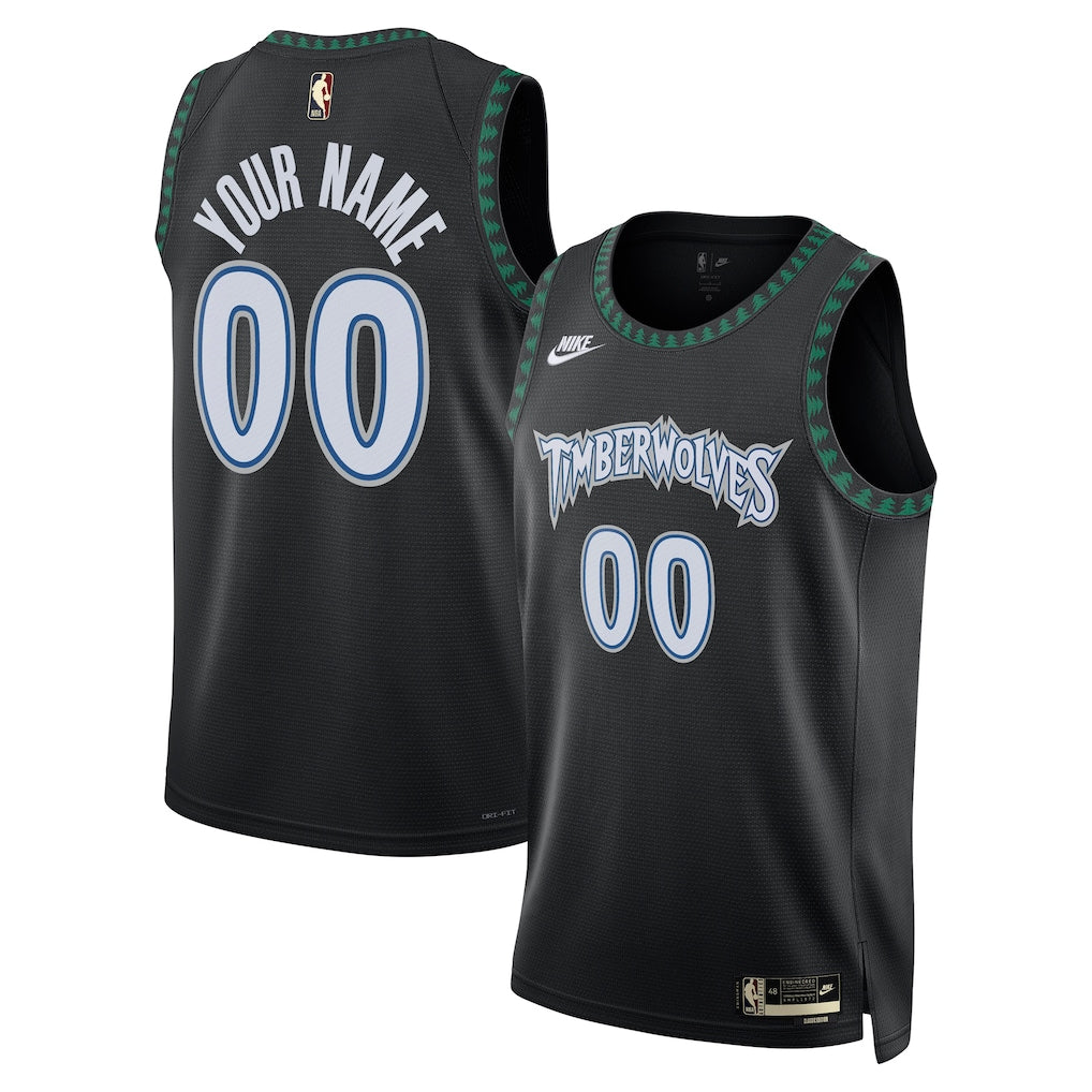 Minnesota Timberwolves Nike Unisex Swingman Custom Jersey - Classic Edition - Black