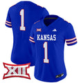 Women's Kansas Jayhawks 2024 Vapor Limited Jersey V2 - All Stitched - Royal, #1 Team