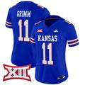Women's Kansas Jayhawks 2024 Vapor Limited Jersey V2 - All Stitched - Royal, Luke Grimm