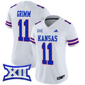 Women's Kansas Jayhawks 2024 Vapor Limited Jersey V2 - All Stitched - White, Luke Grimm