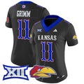 Women's Kansas Jayhawks 2024 Vapor Limited Jersey V2 - All Stitched - Black, Luke Grimm