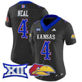 Women's Kansas Jayhawks 2024 Vapor Limited Jersey V2 - All Stitched - Black, Devin Neal