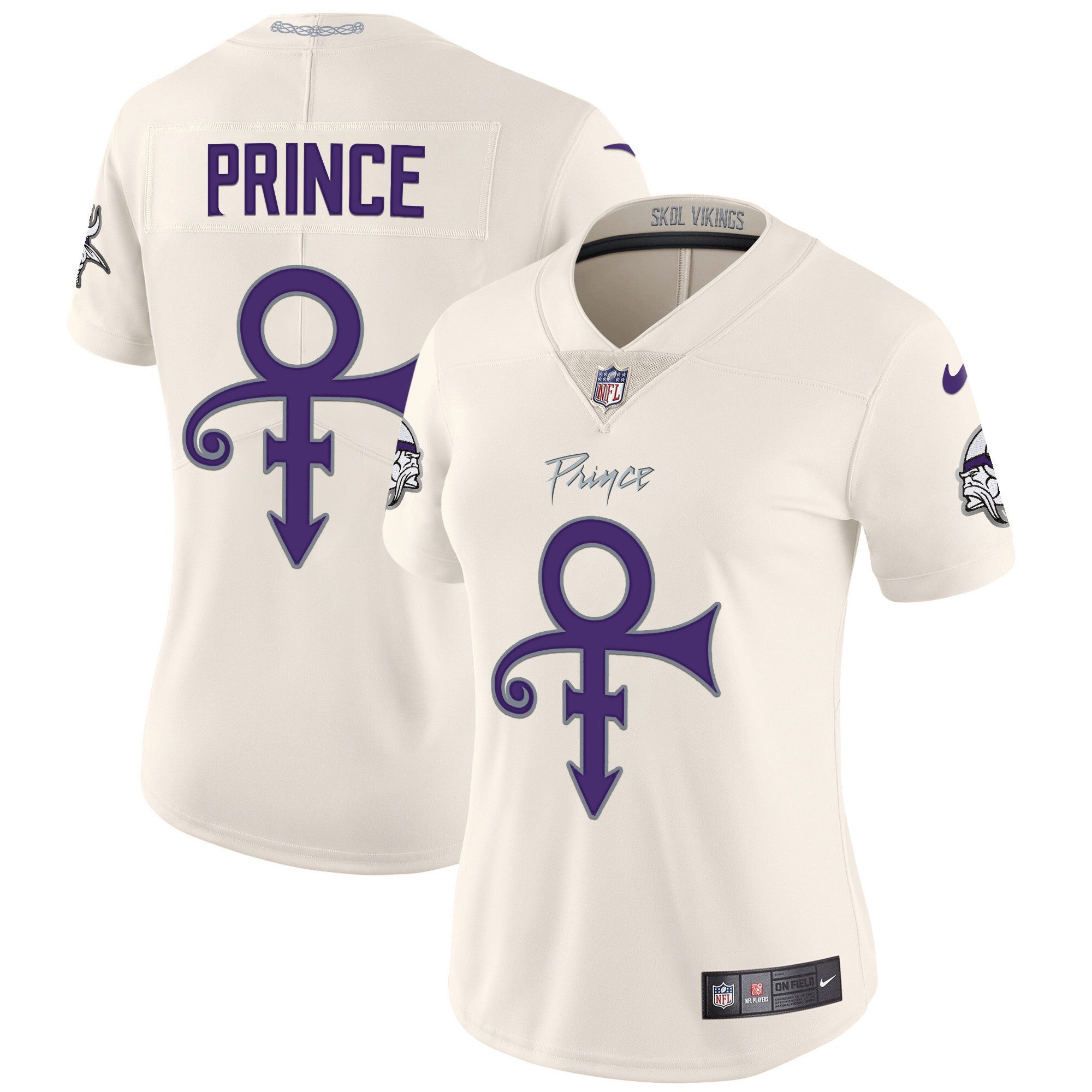Women's Minnesota Vikings 2024 Prince Vapor Limited Jersey - All Stitched - Cream, Prince
