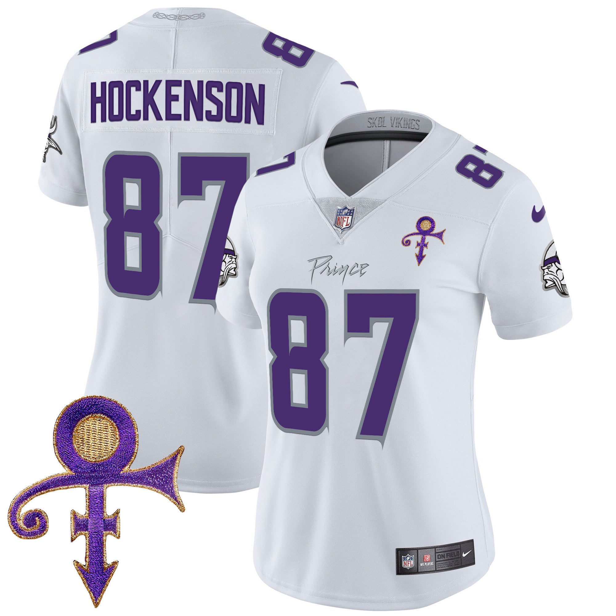 Women's Minnesota Vikings 2024 Prince Vapor Limited Jersey - All Stitched - White Limited, T.J. Hockenson