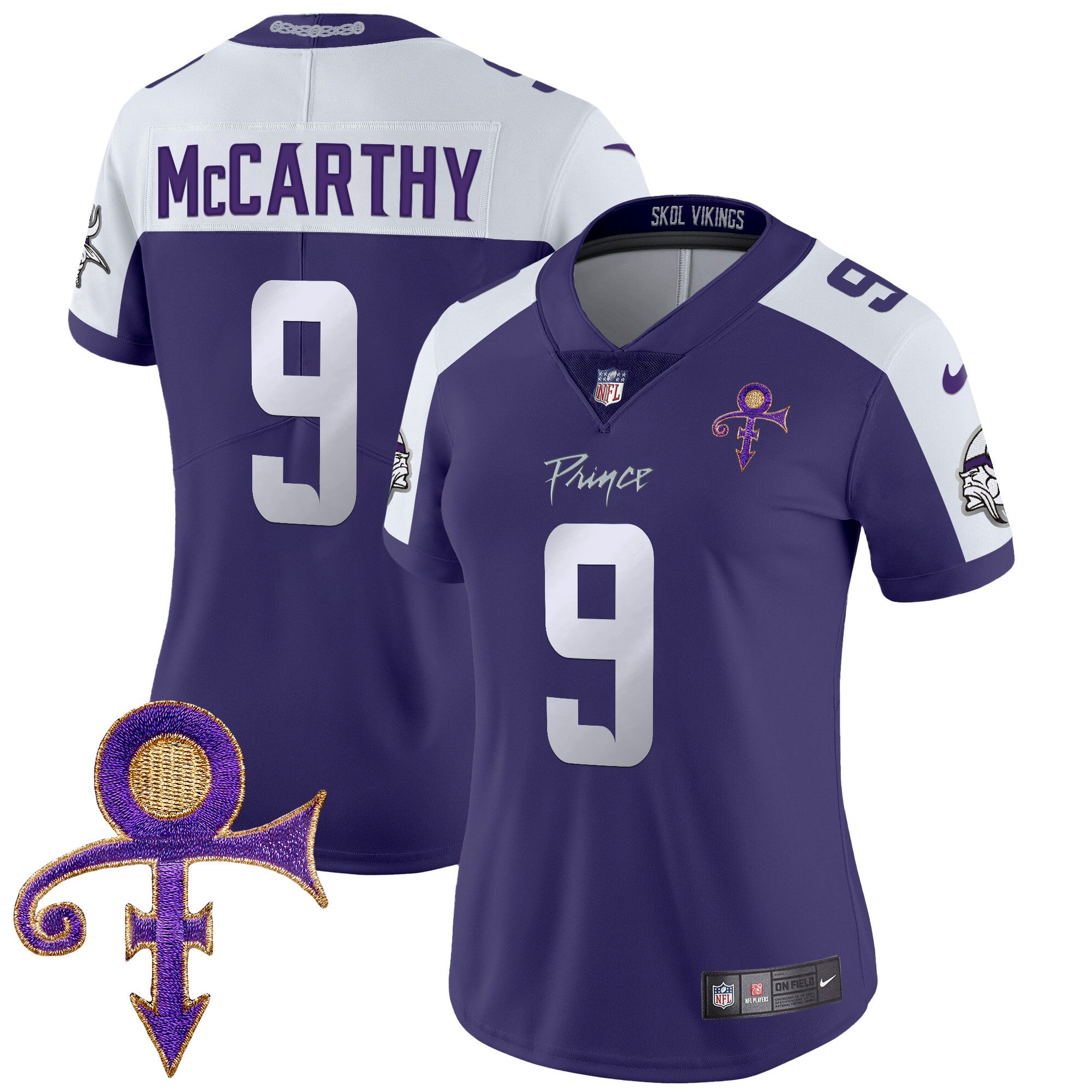 Women's Minnesota Vikings 2024 Prince Vapor Limited Jersey - All Stitched - Purple Alternate, J.J. McCarthy