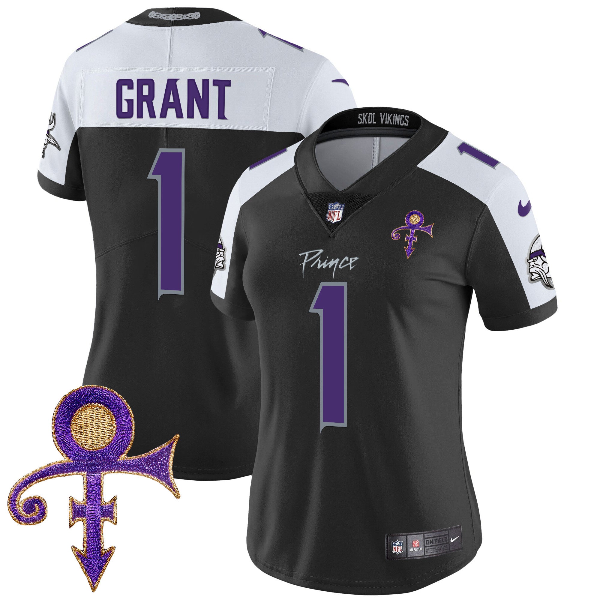Women's Minnesota Vikings 2024 Prince Vapor Limited Jersey - All Stitched - Black Alternate, Bud Grant
