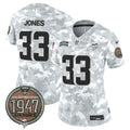 Women's Minnesota Vikings 2024 Salute to Service Establishment Year Patch Vapor Limited Jersey - All Stitched - Air Force, Aaron Jones