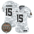 Women's Minnesota Vikings 2024 Salute to Service Establishment Year Patch Vapor Limited Jersey - All Stitched - Navy, Dallas Turner