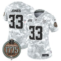 Women's Minnesota Vikings 2024 Salute to Service Establishment Year Patch Vapor Limited Jersey - All Stitched - Army, Aaron Jones