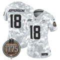 Women's Minnesota Vikings 2024 Salute to Service Establishment Year Patch Vapor Limited Jersey - All Stitched - Army, Justin Jefferson