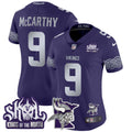 Women's Minnesota Vikings 2024 Winter Warrior Skol Patch Vapor Limited Jersey V2 - All Stitched - Purple, J.J. McCarthy