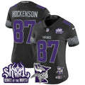 Women's Minnesota Vikings 2024 Winter Warrior Skol Patch Vapor Limited Jersey V2 - All Stitched - Black, T.J. Hockenson