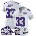 Women's Minnesota Vikings 2024 Winter Warrior Skol Patch Vapor Limited Jersey V2 - All Stitched - White, Aaron Jones
