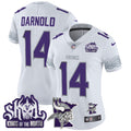 Women's Minnesota Vikings 2024 Winter Warrior Skol Patch Vapor Limited Jersey V2 - All Stitched - White, Sam Darnold