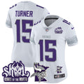 Women's Minnesota Vikings 2024 Winter Warrior Skol Patch Vapor Limited Jersey V2 - All Stitched - White, Dallas Turner