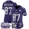 Women's Minnesota Vikings 2024 Winter Warrior Skol Patch Vapor Limited Jersey V2 - All Stitched - Purple, T.J. Hockenson