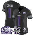 Women's Minnesota Vikings 2024 Winter Warrior Skol Patch Vapor Limited Jersey V2 - All Stitched - Black, Bud Grant