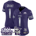 Women's Minnesota Vikings 2024 Winter Warrior Skol Patch Vapor Limited Jersey V2 - All Stitched - Purple, Bud Grant
